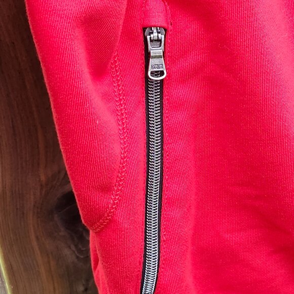Polo Ralph Lauren Men's Cookie Patch Crest Hoodie Sweatshirt Sz L Full Zip Red - Picture 3 of 10